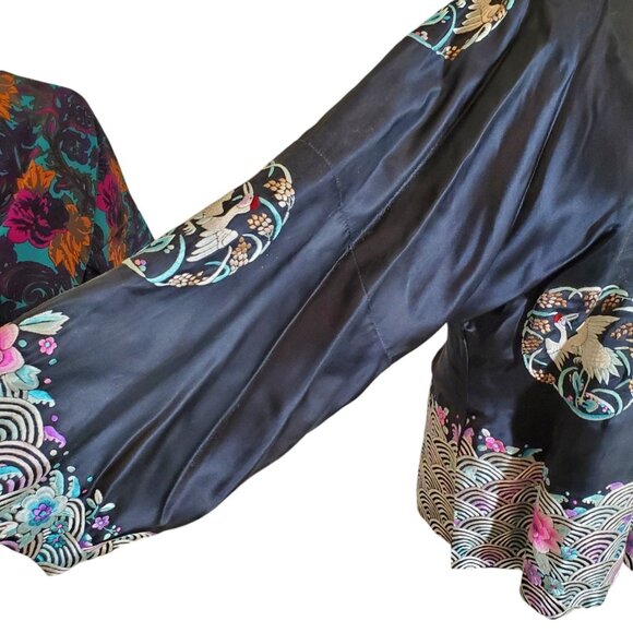 Antique Vintage Handmade Chinese Silk Kimono Jacket Blouse Robe Sz O/S - Picture 5 of 8